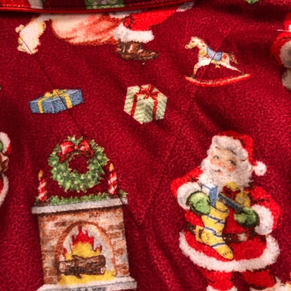 Vtg. Nick & Nora Festive Red Kids Pajamas Size 14 - Picture 7 of 10